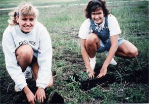 Students planting